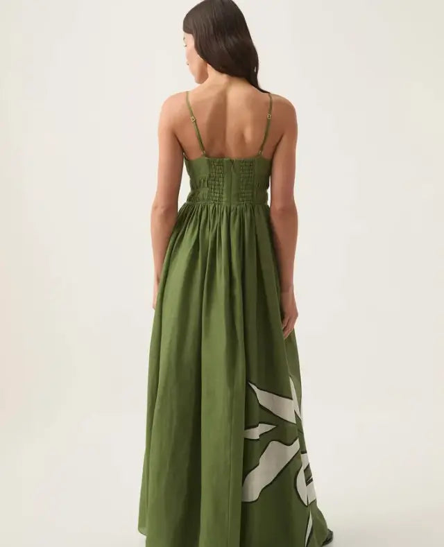 AJE - Planetary Maxi Dress in Abstract Fern