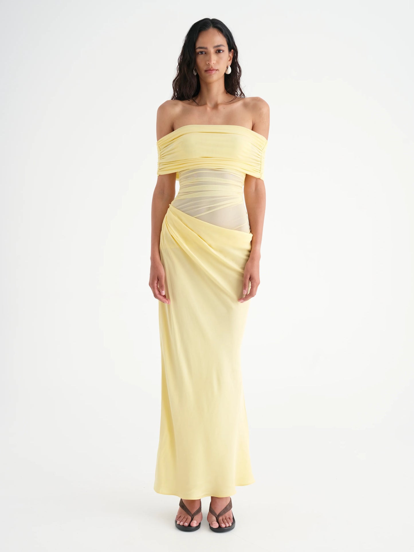 Benni - Nico Off Shoulder Maxi Dress - Butter