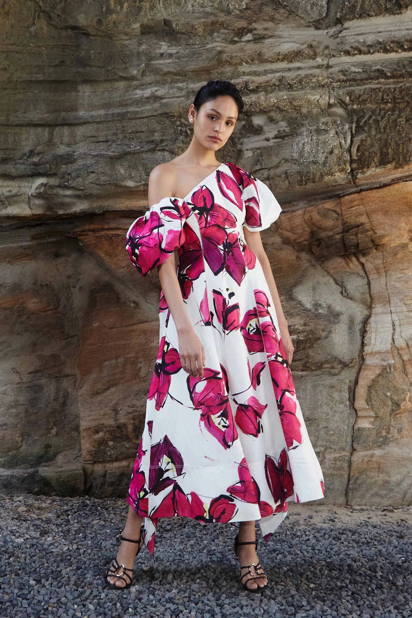AJE - Arista Tulip Sleeve Midi Dress No Strings Dress Hire AJE - Arista Tulip Sleeve Midi Dress No Strings Dress Hire