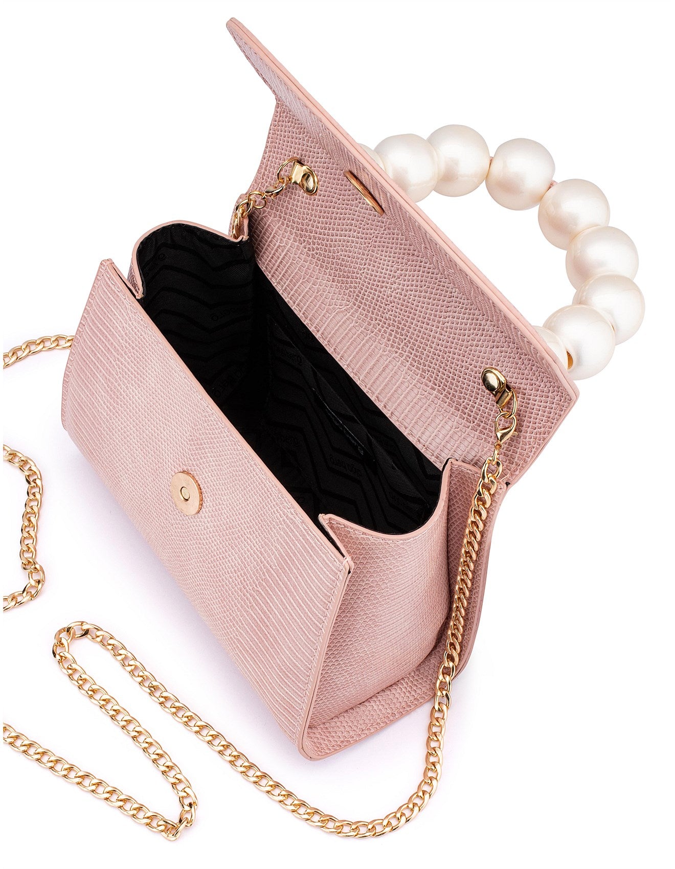 Olga Berg - Pink Peta Pearl Handle Bag