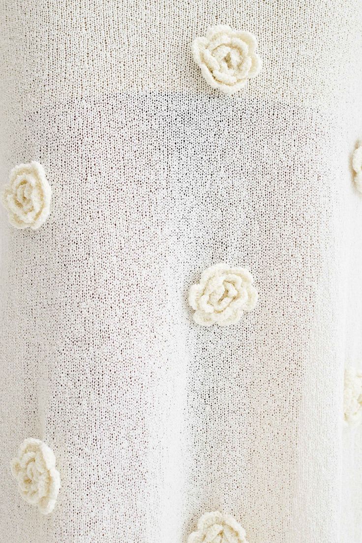 Meshki - Kiki Off Shoulder Knit Rose Maxi Dress - Ivory