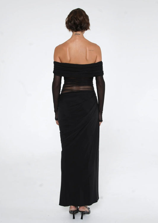 Benni - Yasmin Off Shoulder Maxi Dress - Black