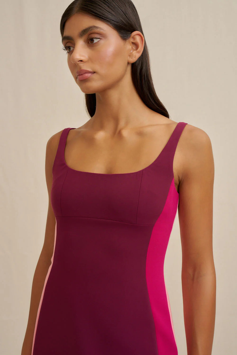 By Johnny - Nadia Block Mini Dress - Wine Berry