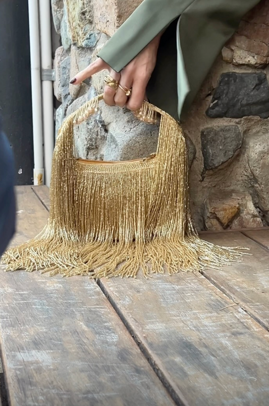 Aelia - The Dolly Tassle Bag - Gold