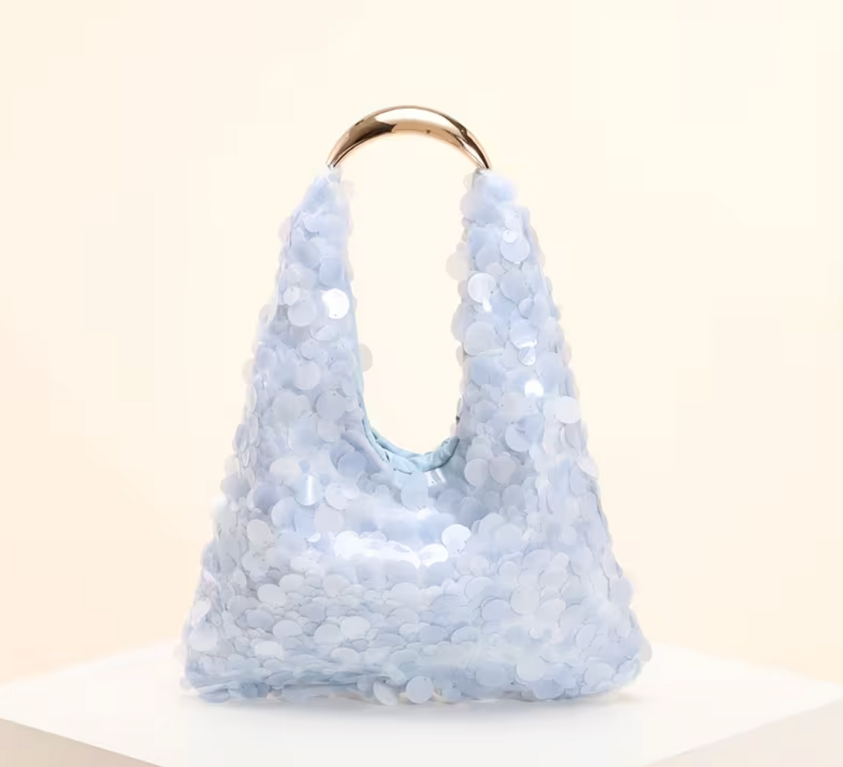 Sequin Slouch Bag - Blue