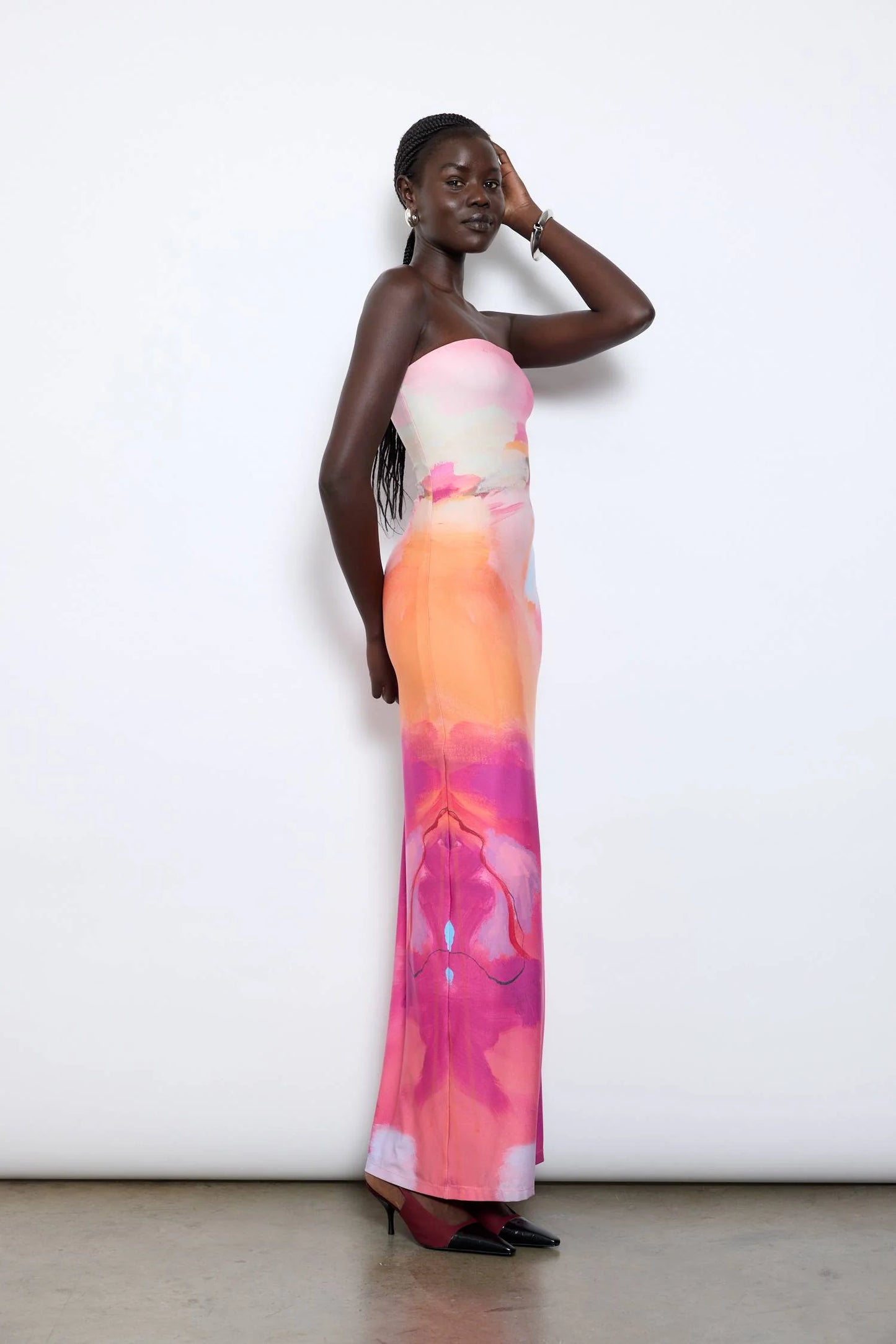 With Harper Lu - Strapless Slip Dress | Abstract Art