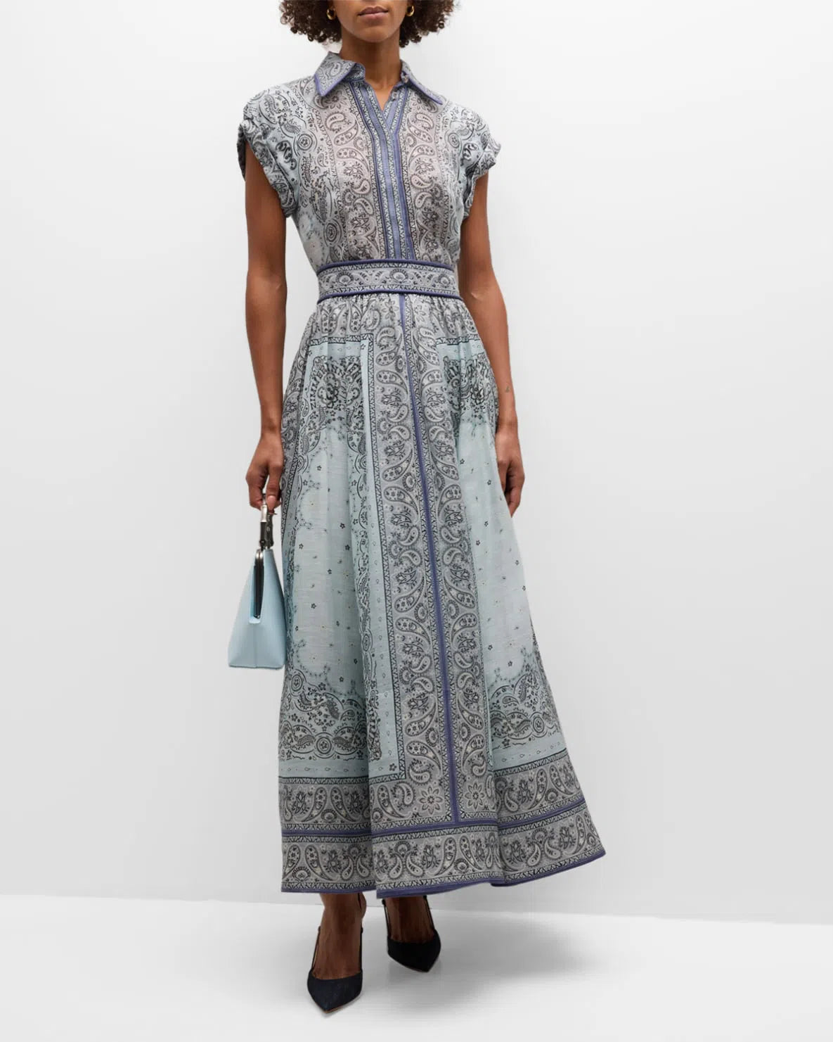 Zimmerman - Gathered Shirt and Midi Skirt Set