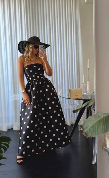 Pasduchas - Dottie Strapless Midi - Black/Cream