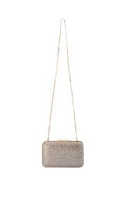 Olga Berg - Klara Pearl and crystal Mesh Clutch