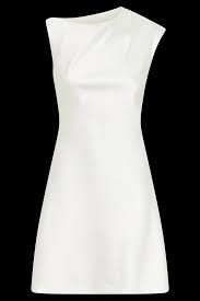Meshki - Granger Satin Structured Mini Dress - White