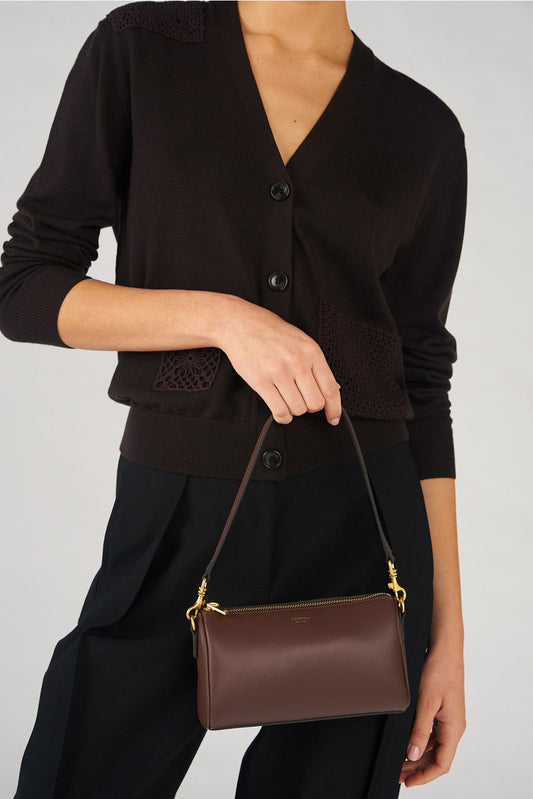 Oroton - Harvey Baguette Crossbody - Chestnut