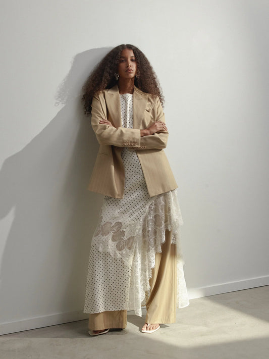 Third Form - Third Form Visions Lace Frill Dress - Cream Polka Dot