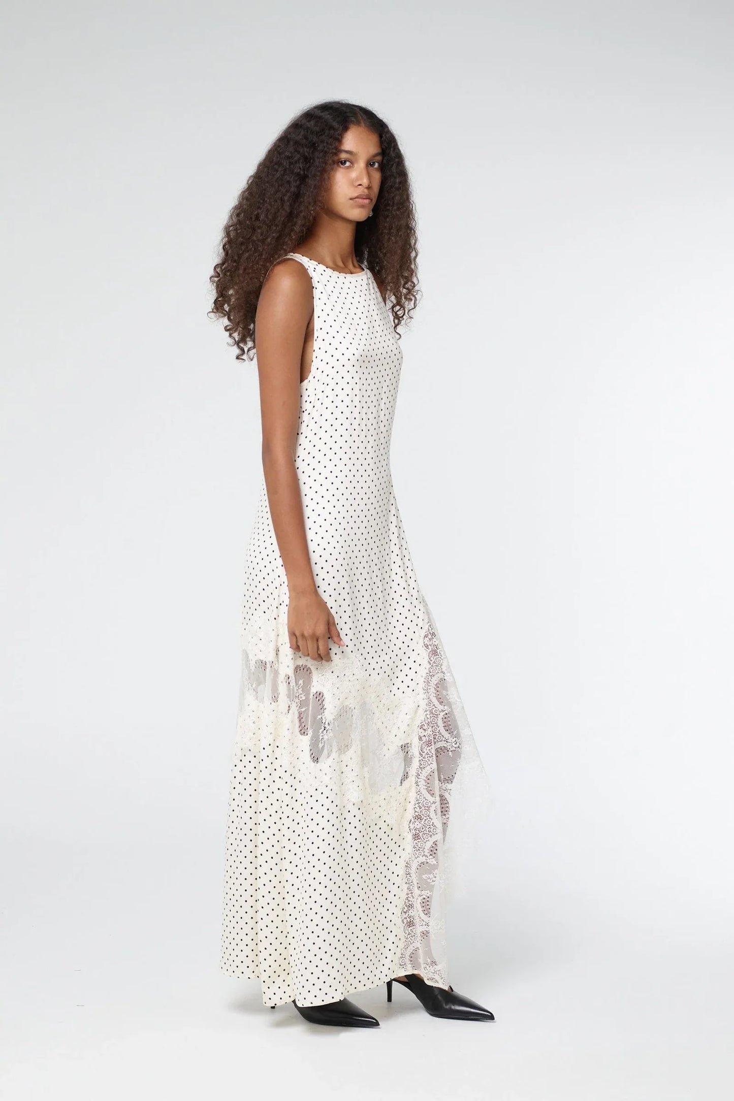 Third Form - Third Form Visions Lace Frill Dress - Cream Polka Dot
