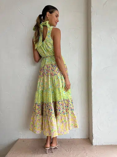 Alemais - Daisy Spliced Midi Dress  No Strings Dress Hire