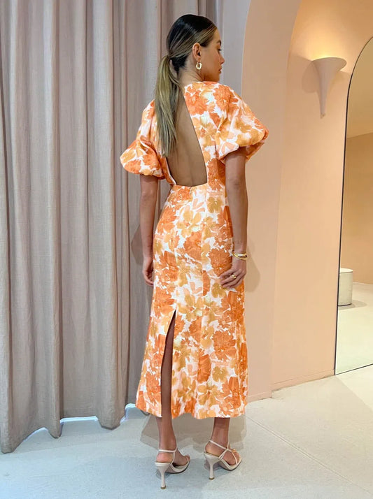 Significant Other - Elena Midi Dress In Scarlet Poppy