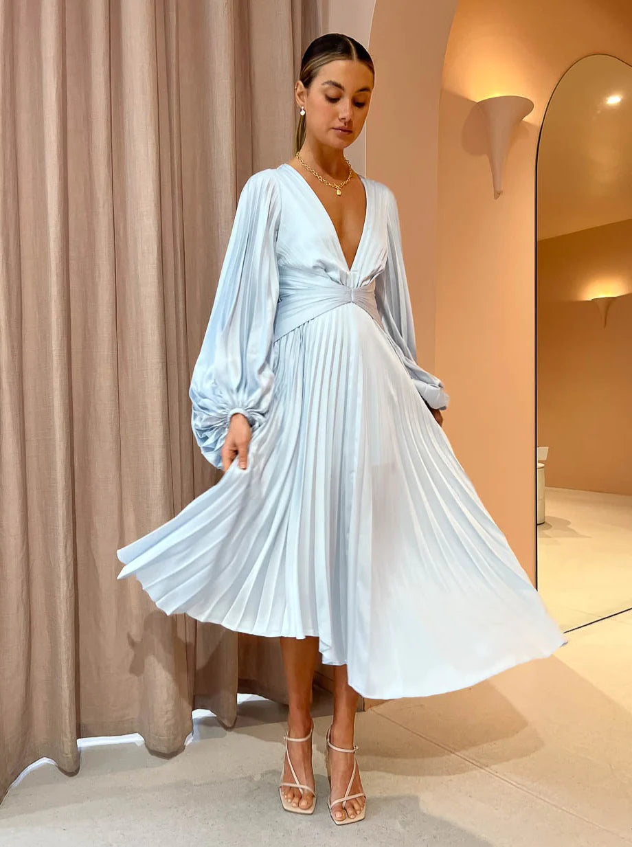 Acler - Palms Dress - Sky Blue No Strings Dress Hire Acler - Palms Dress - Sky Blue No Strings Dress Hire