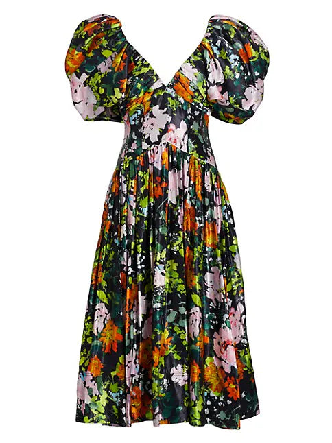 AJE - Gabrielle Plunge Midi Dress