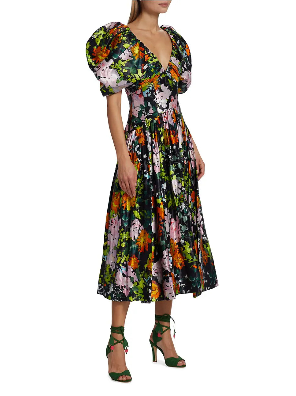 AJE - Gabrielle Plunge Midi Dress