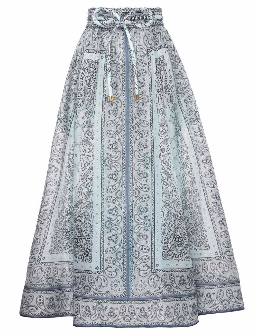 Zimmerman - Gathered Shirt and Midi Skirt Set