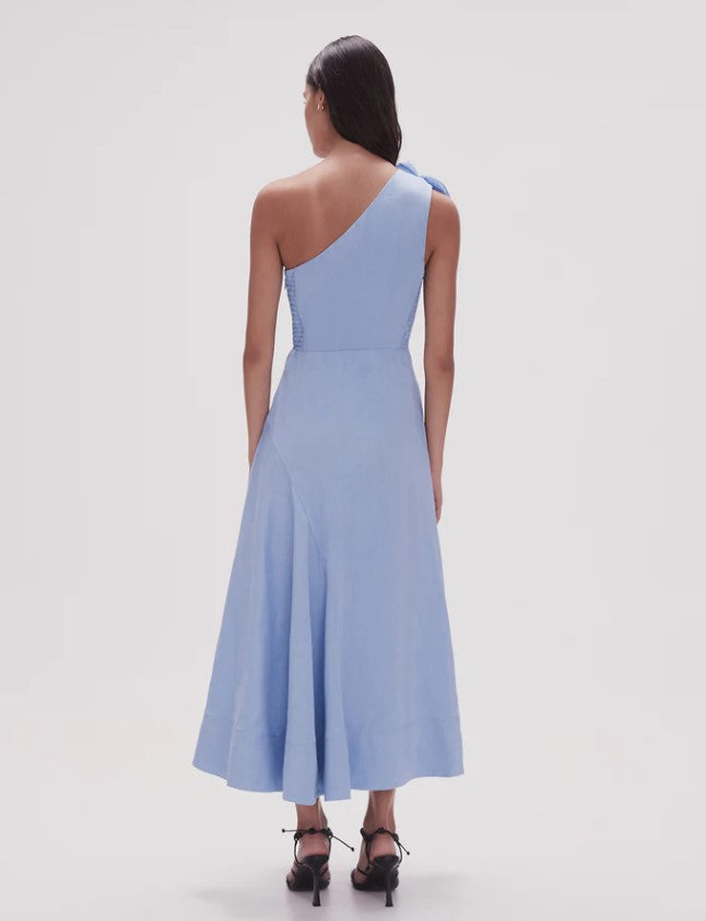 AJE - Adelia Ruffle Midi Dress - Light Sky