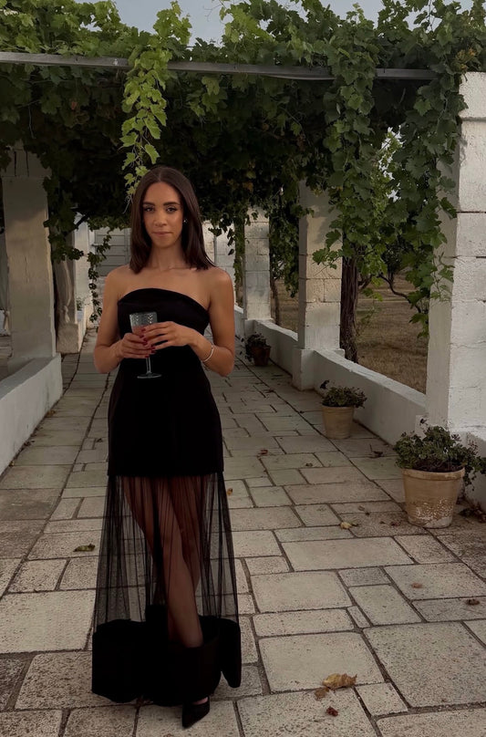 Elliat - Marcella Strapless Gown in Black