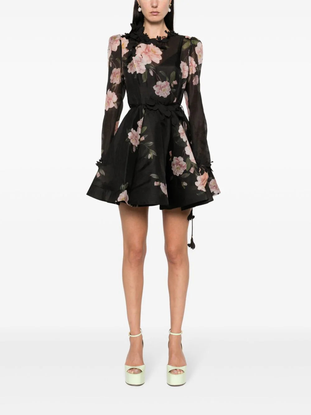 zimmermann natura lace mini dress Zimmermann Natura Lace Patch Mini Dress in Natural