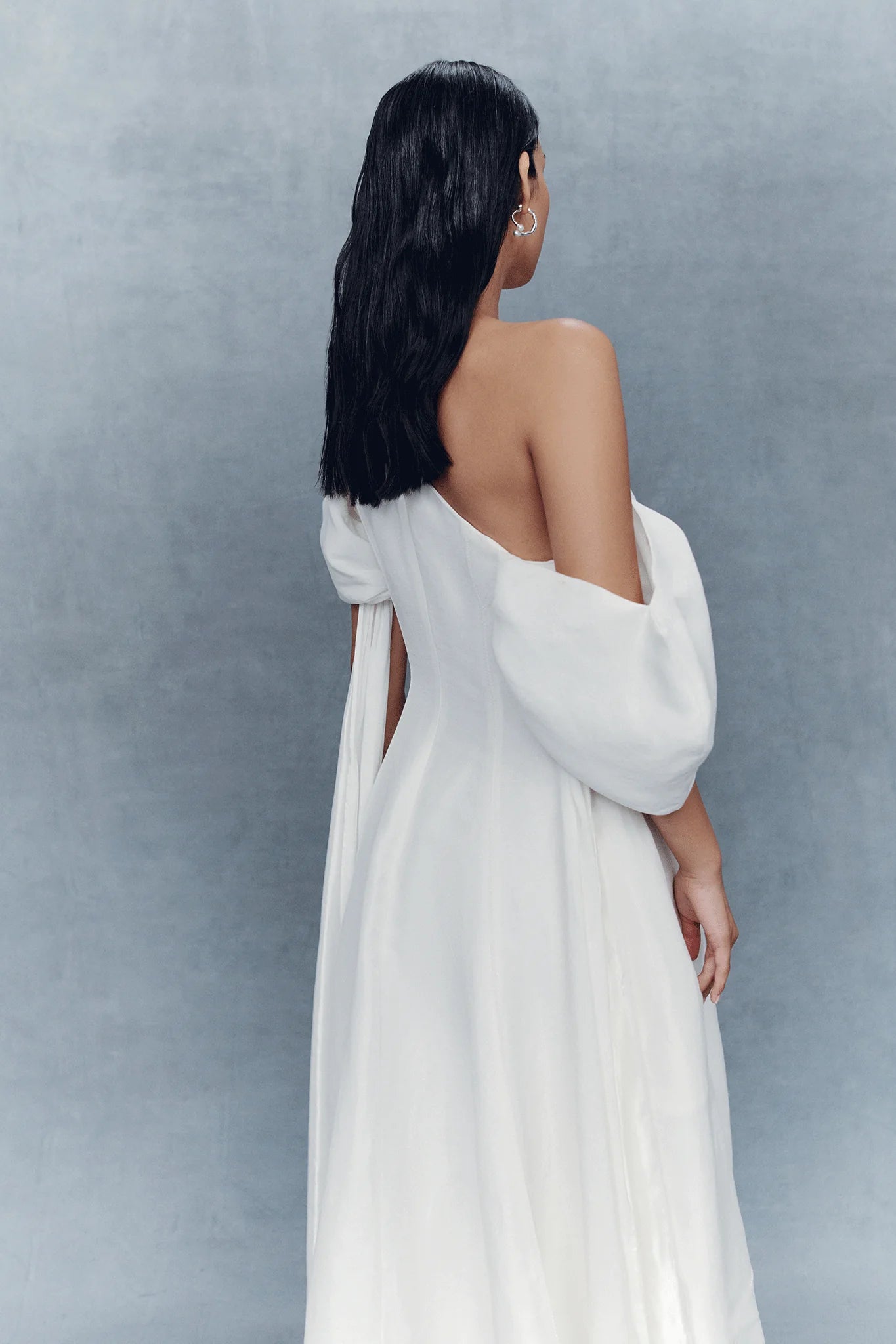 aje arista tulip sleeve midi dress ARISTA TULIP SLEEVE MIDI DRESS