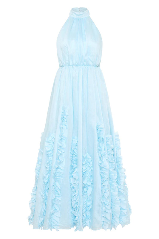 AJE - Hilma Frill Maxi Halter Dress