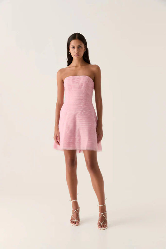 AJE - Soundscape Mini Dress - Chalk Pink