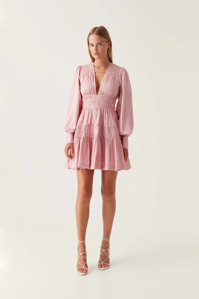 aje fallingwater ruched mini dress Aje - Fallingwater Ruched Mini Dress White