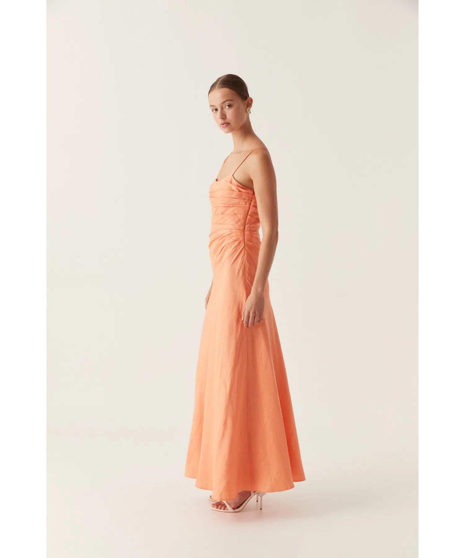 aje clarice draped maxi dress Aje. Clarice Draped Linen-blend Maxi Dress in Natural