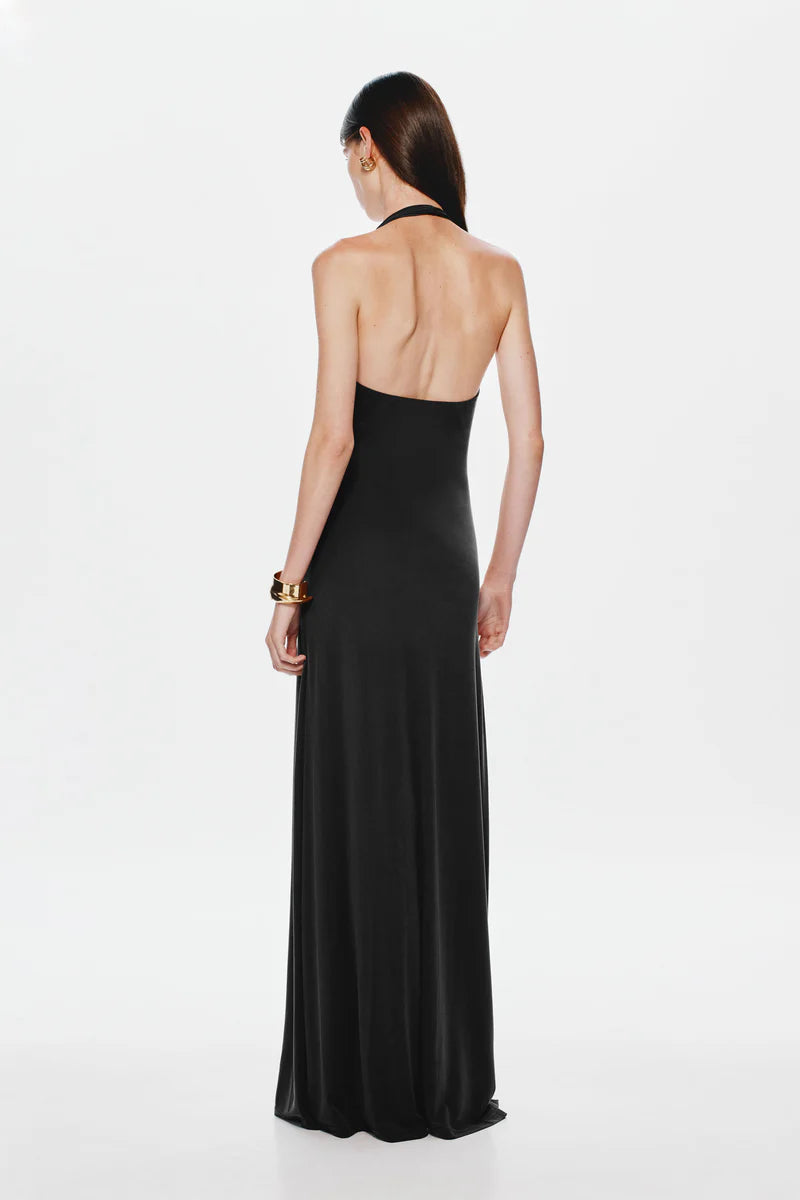 Misha - Jennifer Cupro Maxi Dress Black