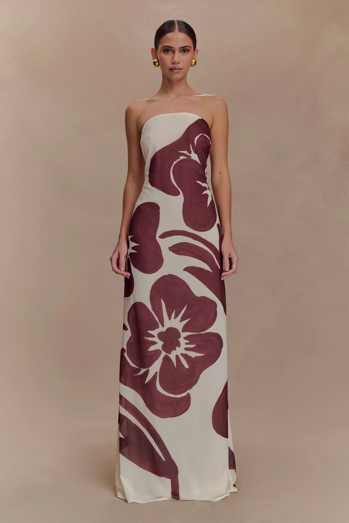 Amaya Strapless Chiffon Maxi Dress