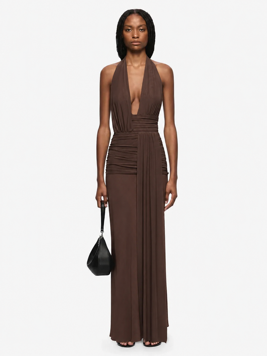 Bec + Bridge - The Cassis Drape Maxi Dress - Chocolate