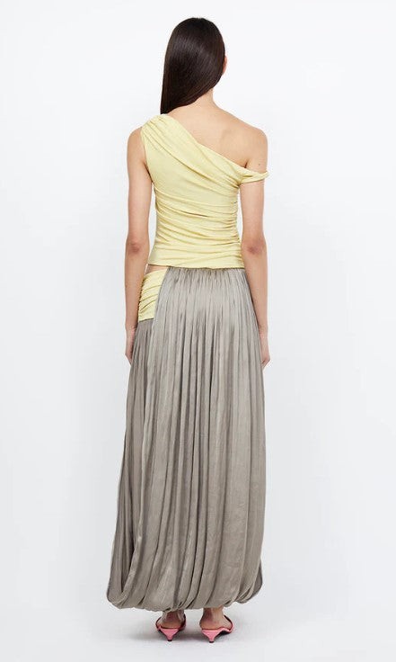 Bec + Bridge - Serene Boatneck Maxi Cut Out Dress in Citrus Taupe.