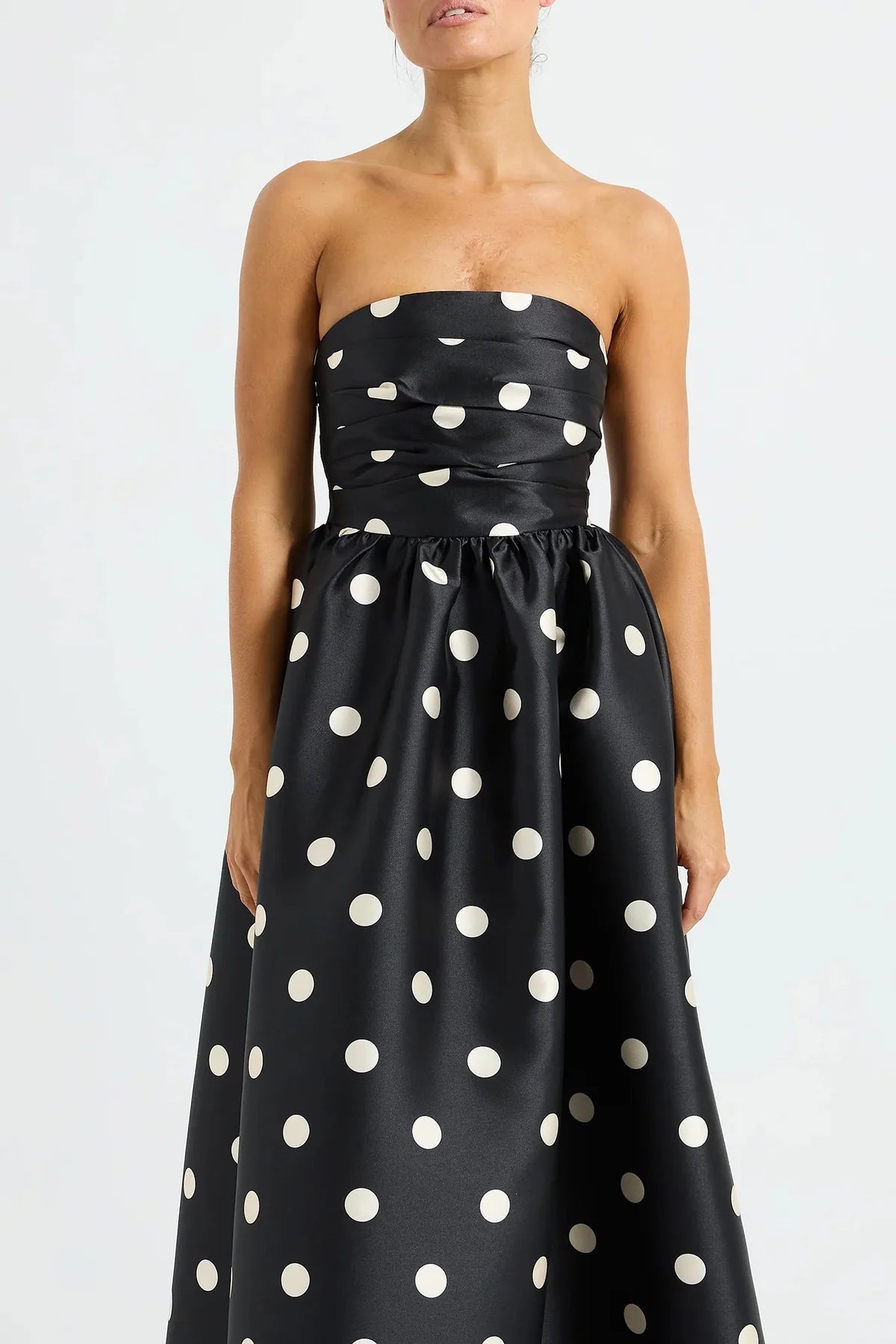 Pasduchas - Dottie Strapless Midi - Black/Cream