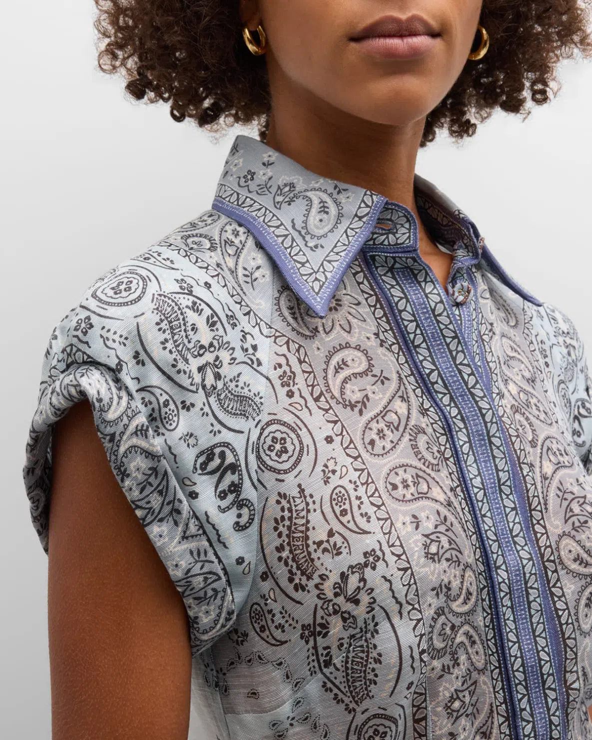 Zimmerman - Gathered Shirt and Midi Skirt Set