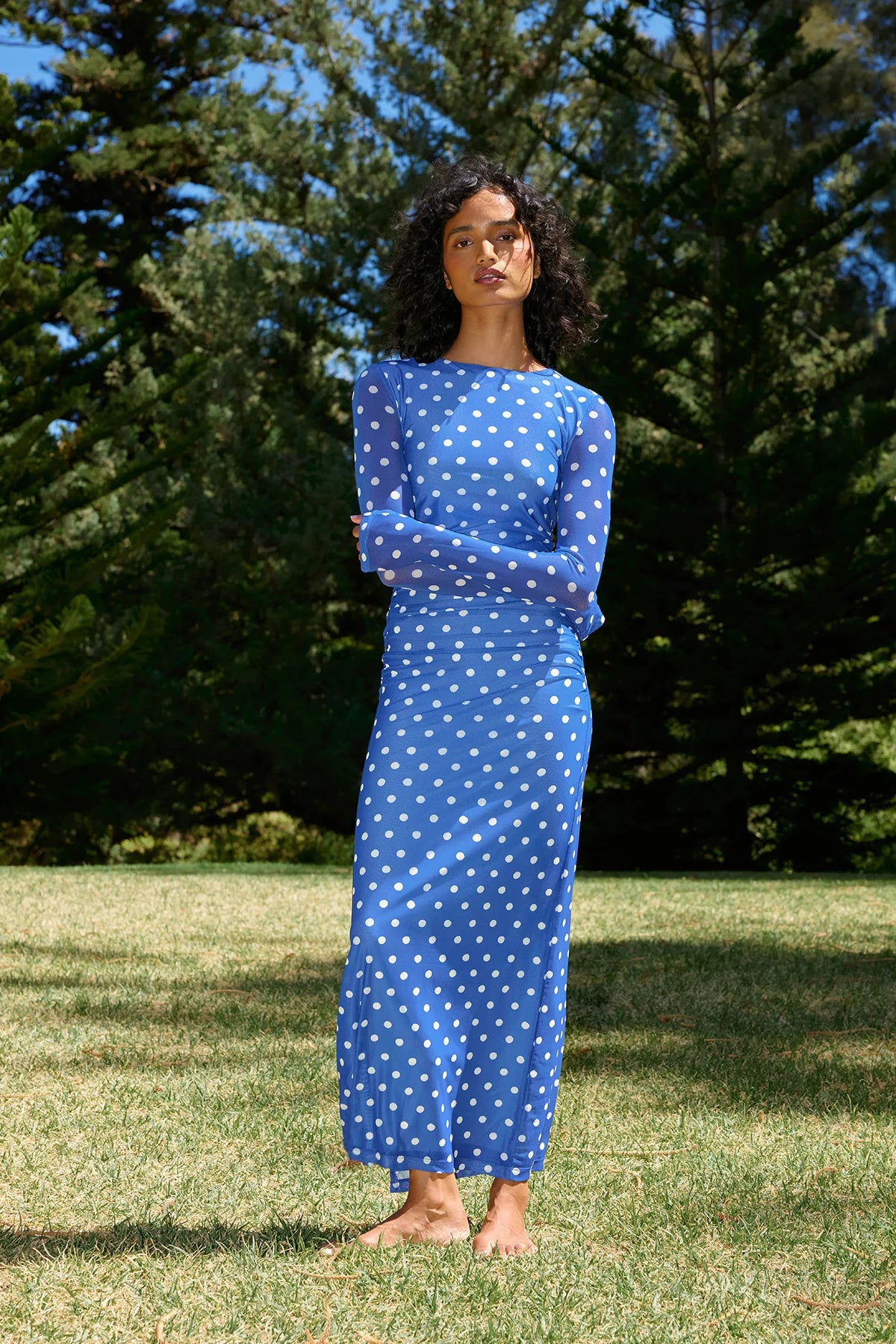 Aston Studio - Elizi Mesh Dress - Royal/Antique