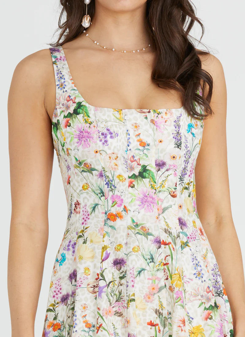 aqua blu claudette dress Aqua Blu Claudette Dress in Brindle Print