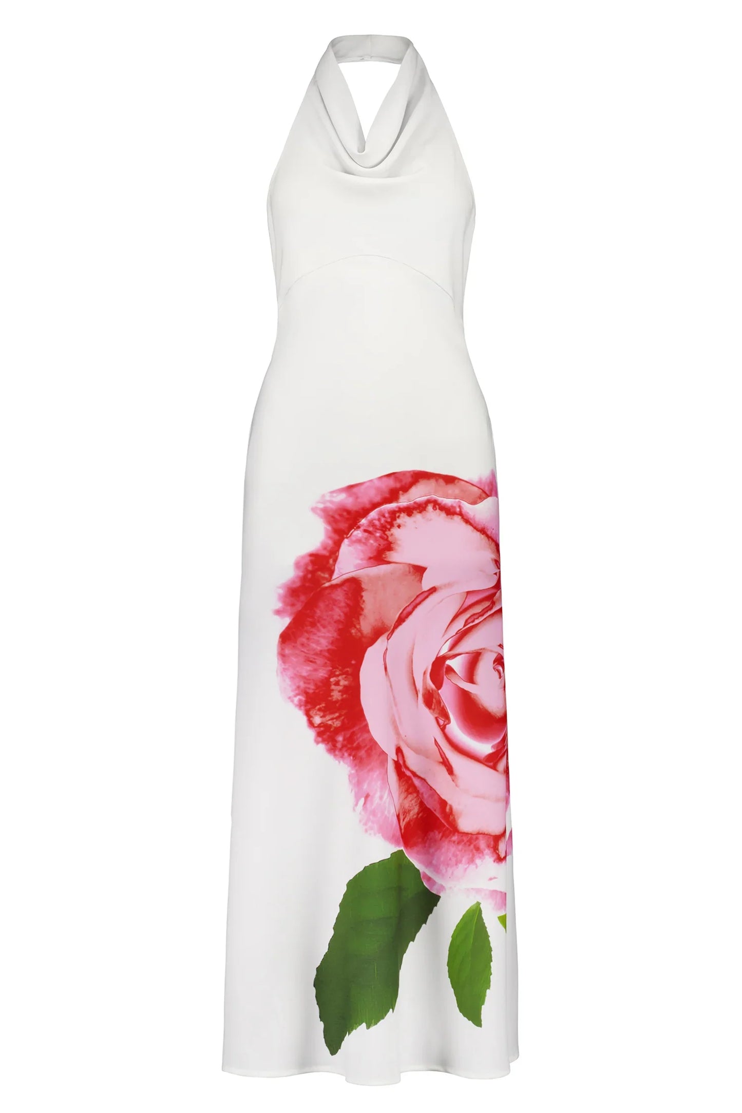 With Harper Lu - With Harper Lu Cowl Slip Dress - White Rose