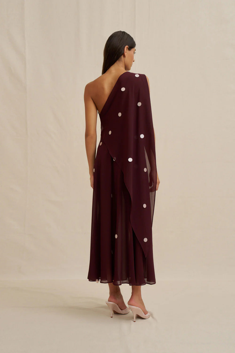 By Johnny - Delia Drape Midi Dress - Wine Pink