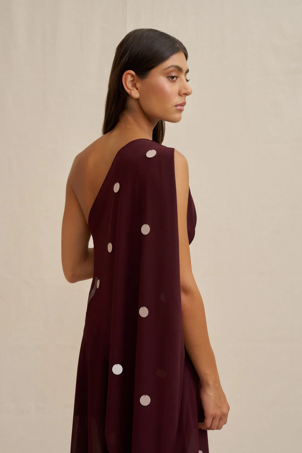 By Johnny - Delia Drape Midi Dress - Wine Pink