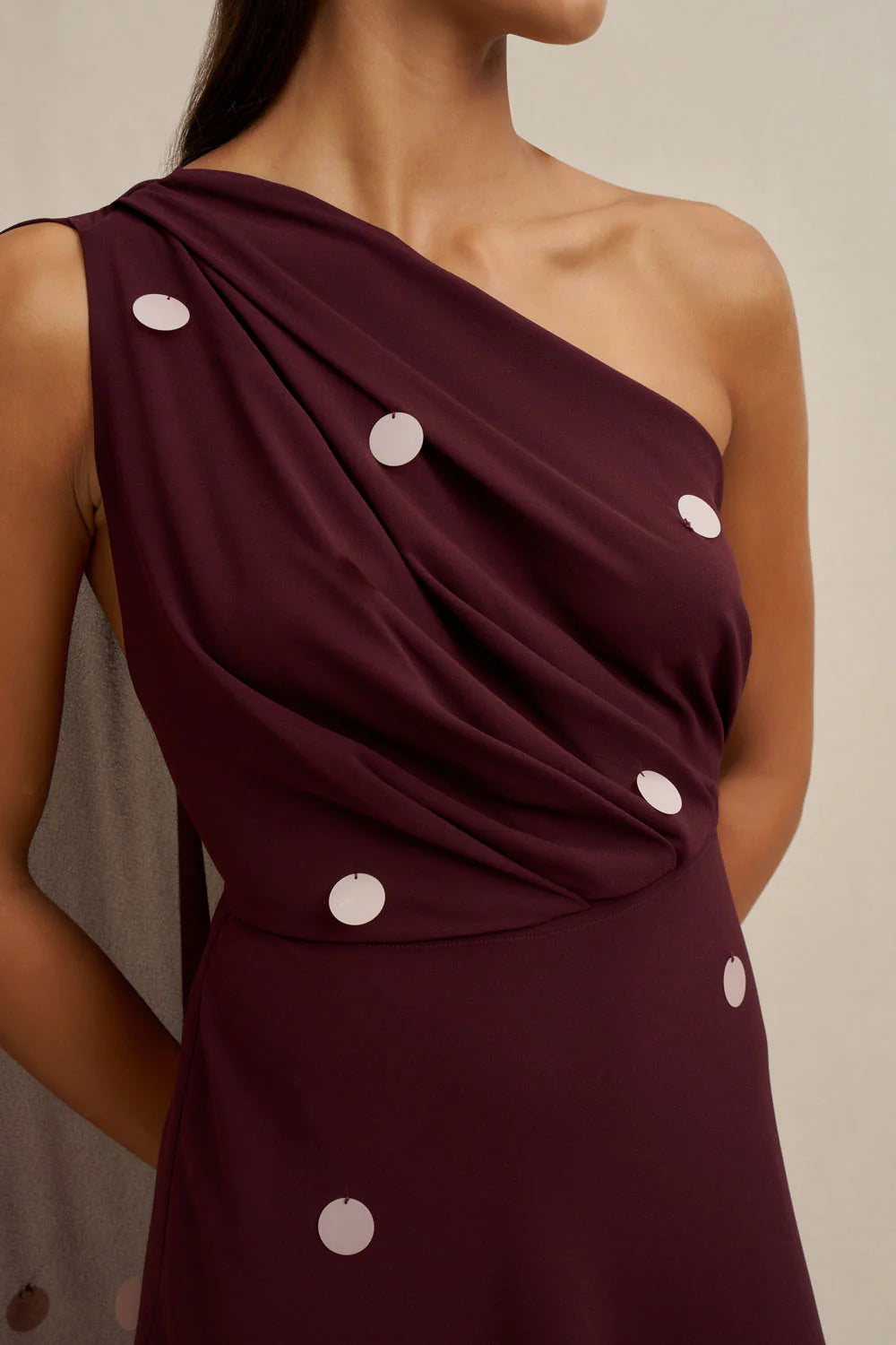 By Johnny - Delia Drape Midi Dress - Wine Pink