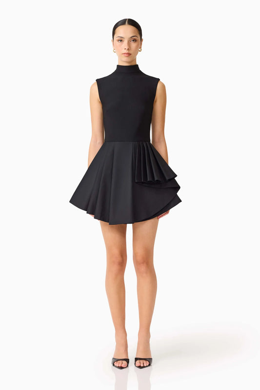 Elliat - Nydia A-Line Mini Dress in Black
