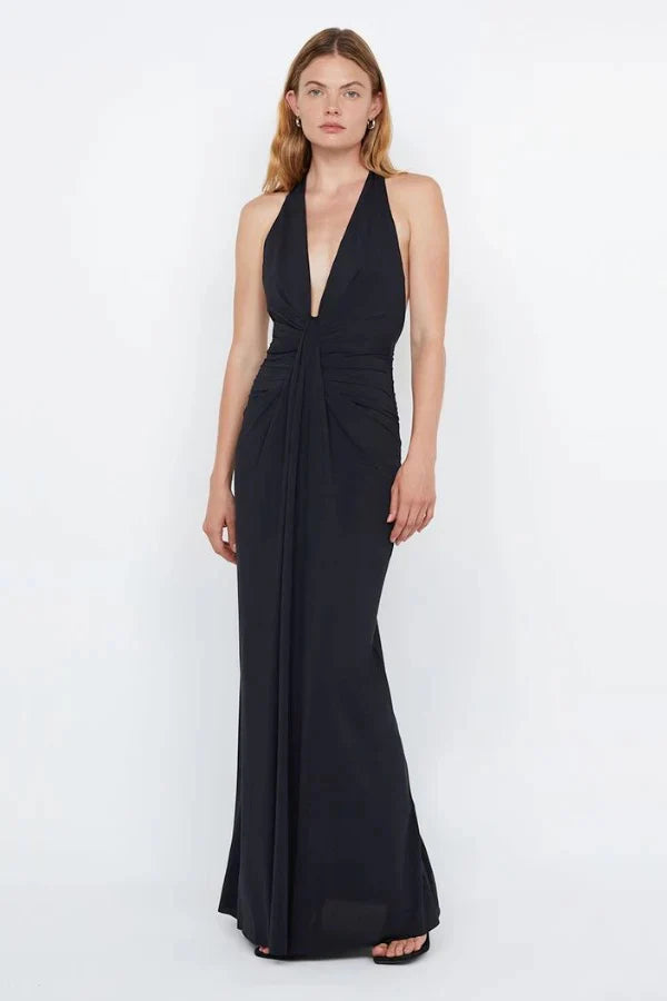 Bec + Bridge - Tillie Drape Maxi Dress in Black