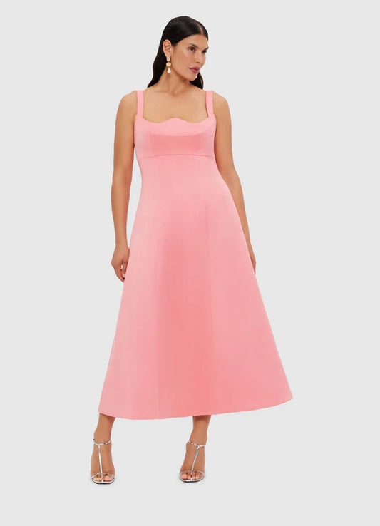 Leo Lin - Odette Midi Dress - Strawberry Pink
