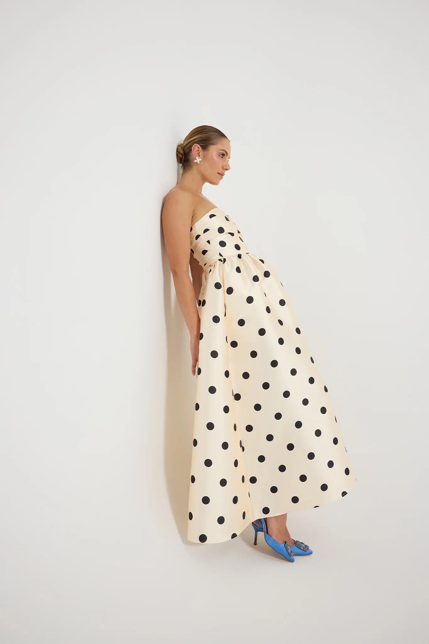 Pasduchas - Dottie Strapless Midi - Cream/Black