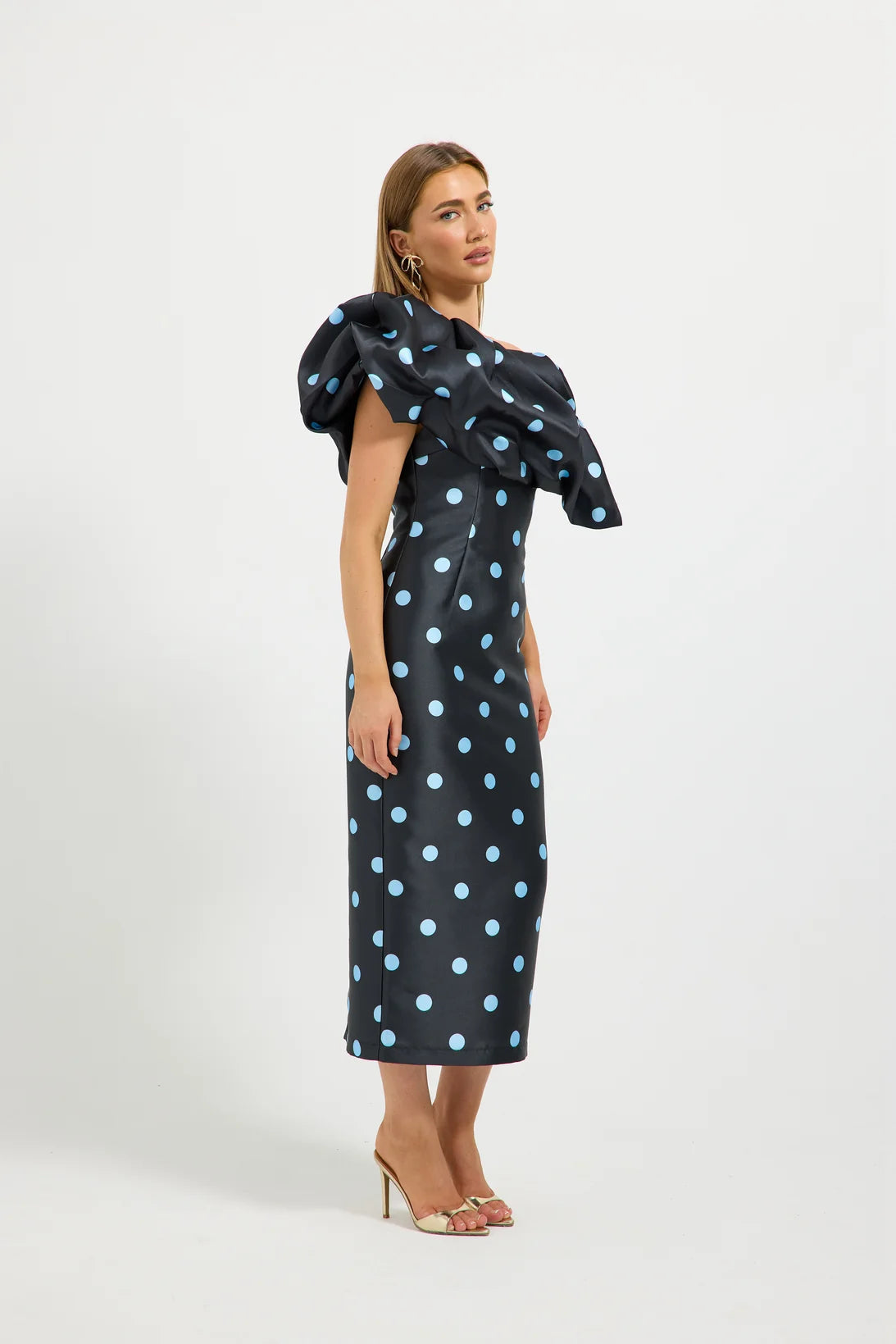 Pasduchas - Dottie Asymmetric Midi - Black/Bluebell