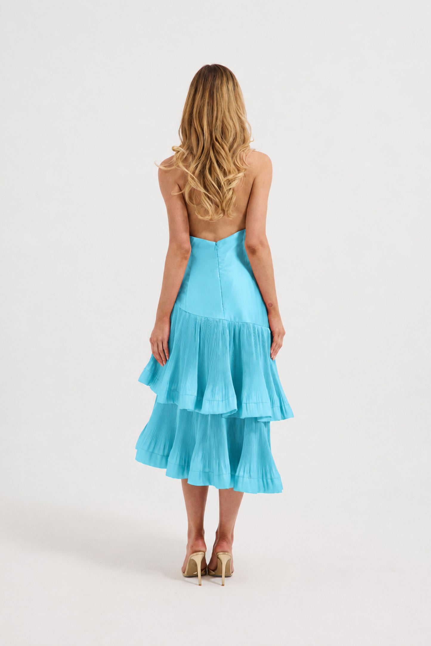Pasduchas - Lennox Pleated Halter Midi - Teal