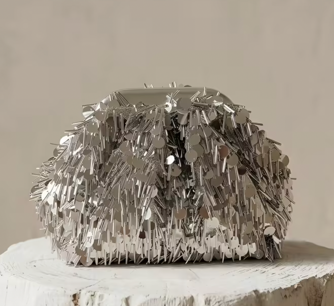Bespoke Textured Silver Clutch